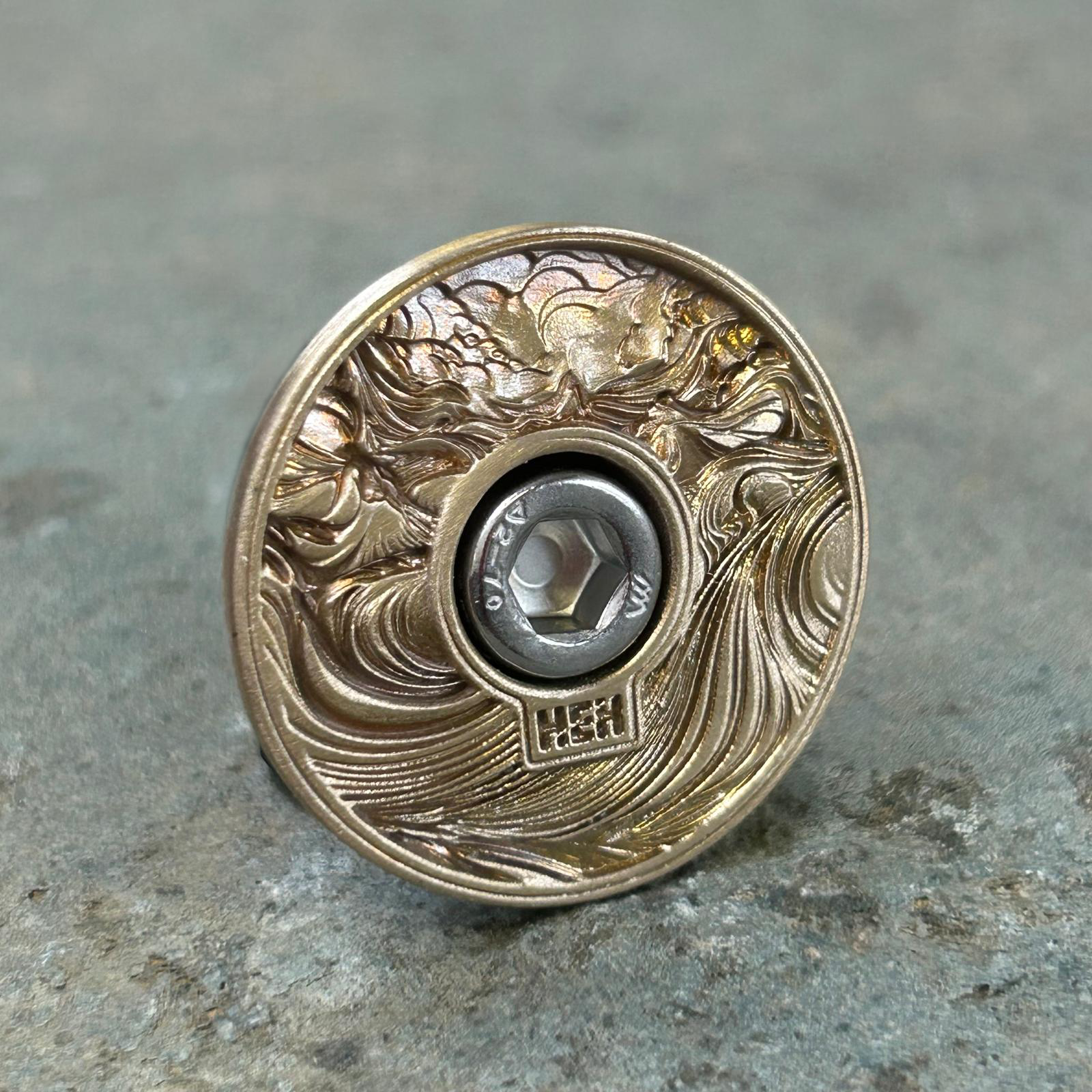 TOP CAP - MYSTIC MOUNTAIN - SATIN - BRASS – HEX COMPONENTS