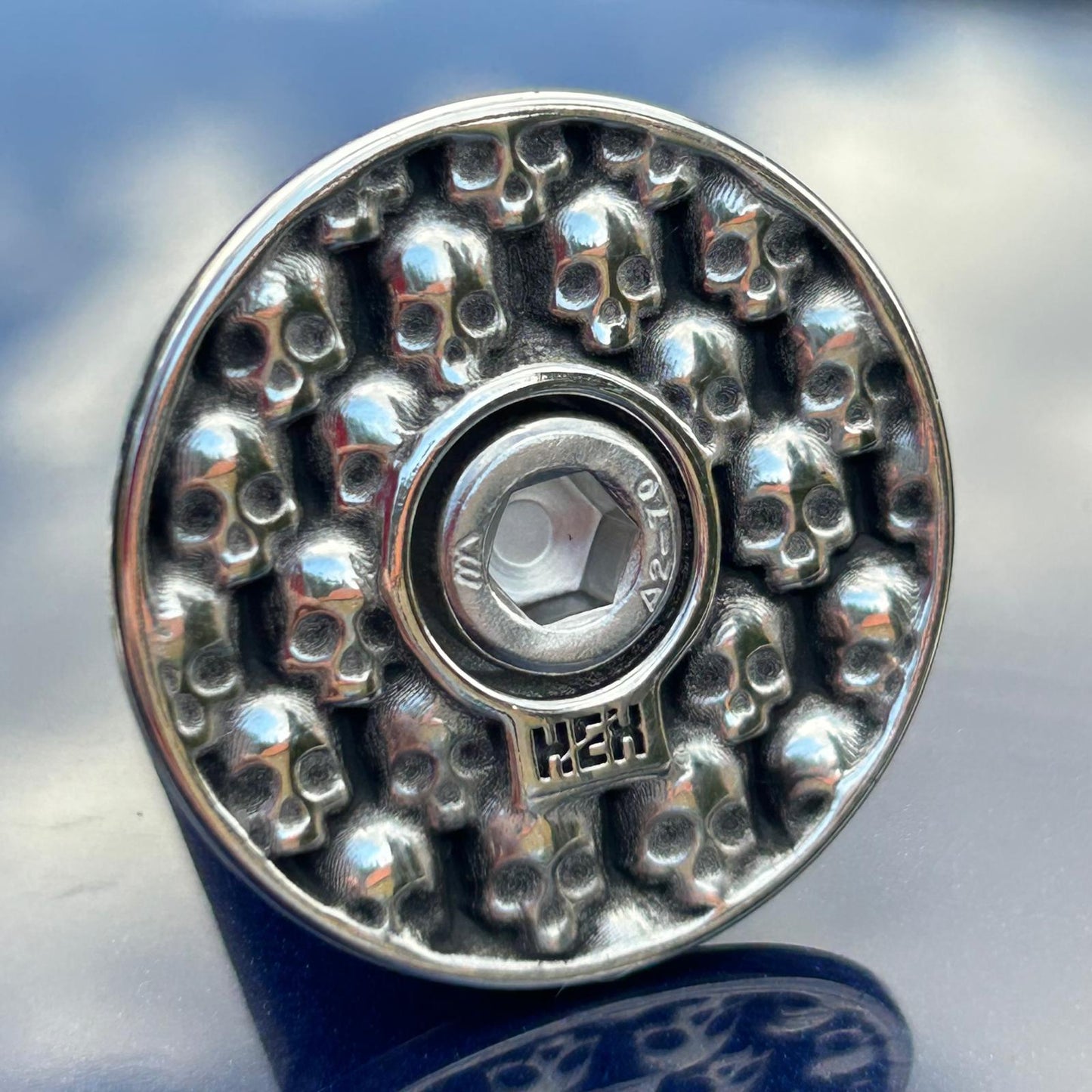 TOP CAP - MEGA SKULLZ - STAINLESS STEEL