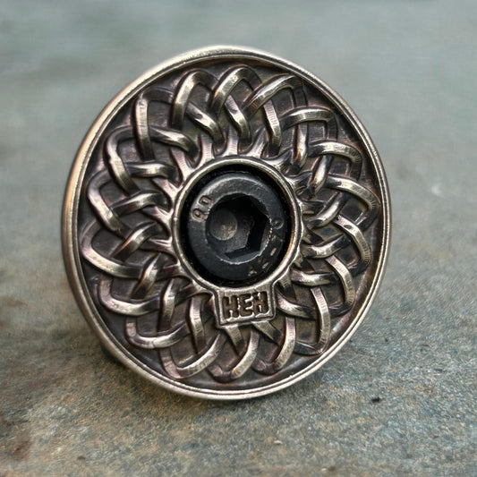 TOP CAP - CELTIC SPIRAL PATINA - BRASS
