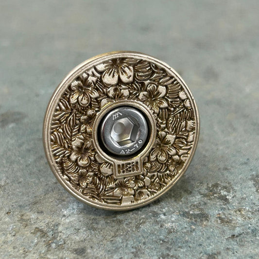 TOP CAP - HIBISCUS - SATIN - BRASS