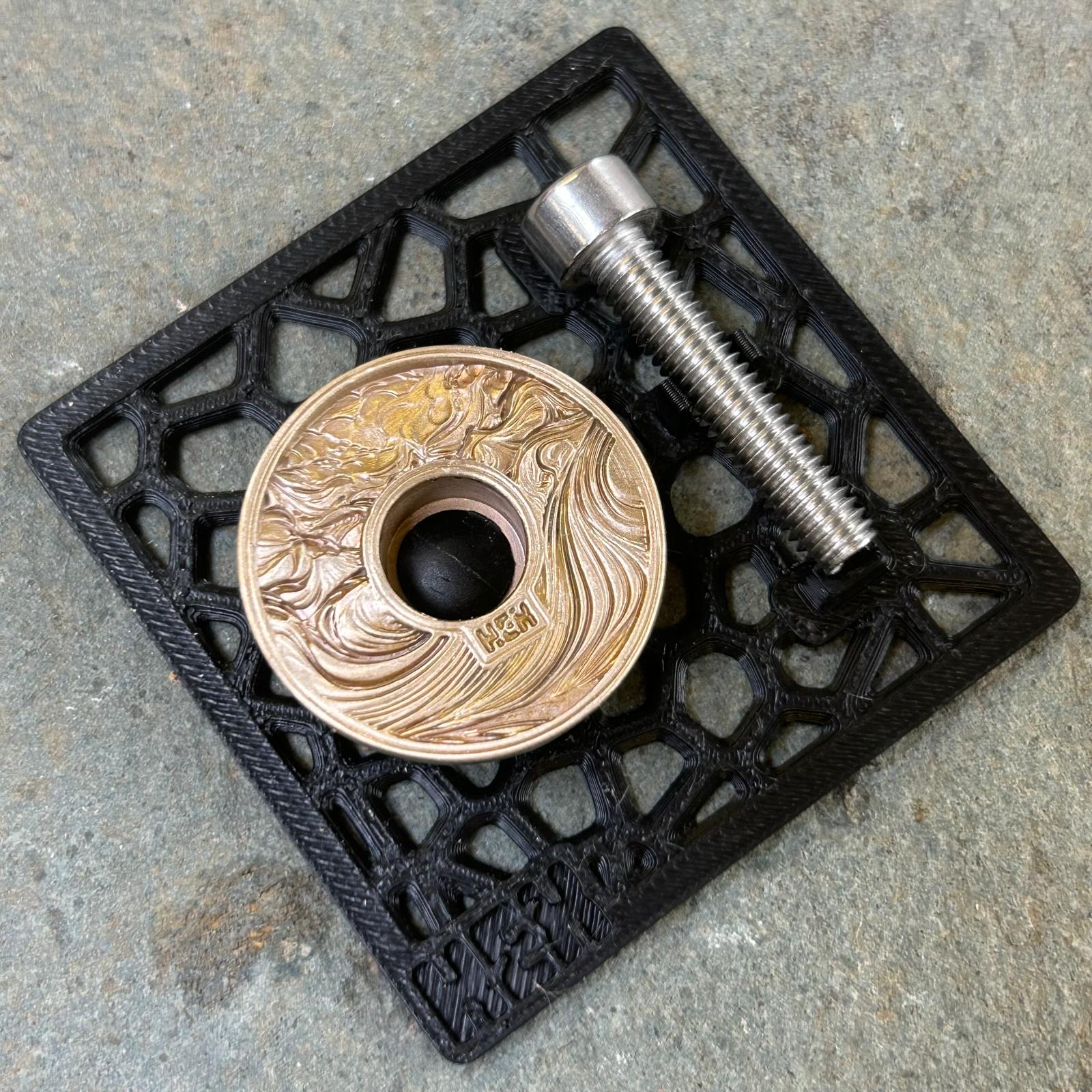 TOP CAP - MYSTIC MOUNTAIN - SATIN - BRASS – HEX COMPONENTS