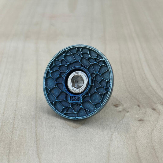 TITANIUM TOP CAP - VORNOI PATTERN - BLUE PURPLE