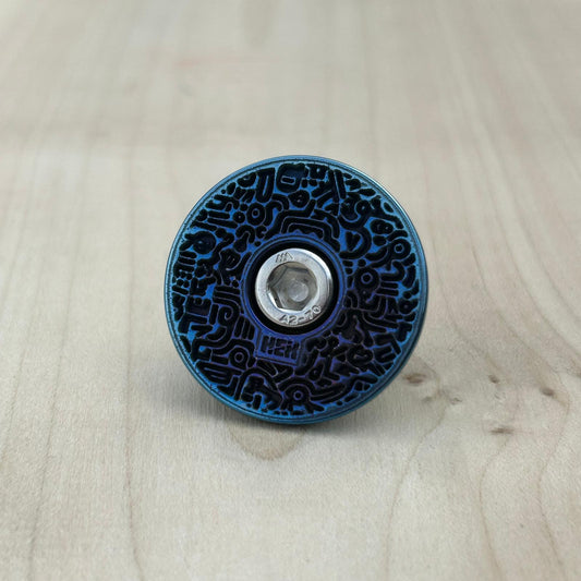 TITANIUM TOP CAP - SQUIGGLE PATTERN -BLUE PURPLE